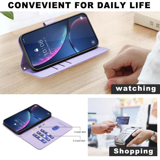 For Samsung Galaxy S24+ 5G Square Texture Leather Phone Case(Purple)