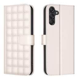 For Samsung Galaxy S24+ 5G Square Texture Leather Phone Case(Beige)