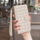 For Samsung Galaxy S24+ 5G Square Texture Leather Phone Case(Beige)