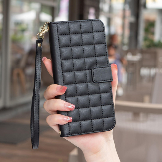 For Samsung Galaxy S24+ 5G Square Texture Leather Phone Case(Black)