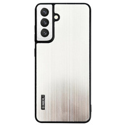 For Samsung Galaxy S24+ 5G PC Hybrid Aluminum Alloy Brushed Shockproof Phone Case(Silver)