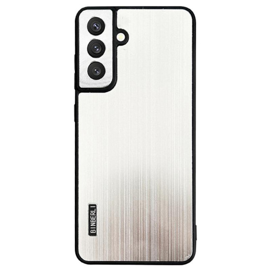 For Samsung Galaxy S24+ 5G PC Hybrid Aluminum Alloy Brushed Shockproof Phone Case(Silver)