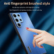 For Samsung Galaxy S24+ 5G PC Hybrid Aluminum Alloy Brushed Shockproof Phone Case(Blue)