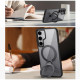 For Samsung Galaxy S24+ 5G Transparent MagSafe Magnetic Rotating Ring Holder Phone Case(Grey)