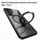 For Samsung Galaxy S24+ 5G Transparent MagSafe Magnetic Rotating Ring Holder Phone Case(Blue)