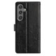 For Samsung Galaxy S24+ 5G Butterflies and Flowers Leather Phone Case(Black)