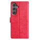 For Samsung Galaxy S24+ 5G Butterflies and Flowers Leather Phone Case(Red)