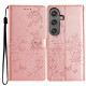 For Samsung Galaxy S24+ 5G Butterflies and Flowers Leather Phone Case(Rose Gold)