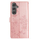 For Samsung Galaxy S24+ 5G Butterflies and Flowers Leather Phone Case(Rose Gold)