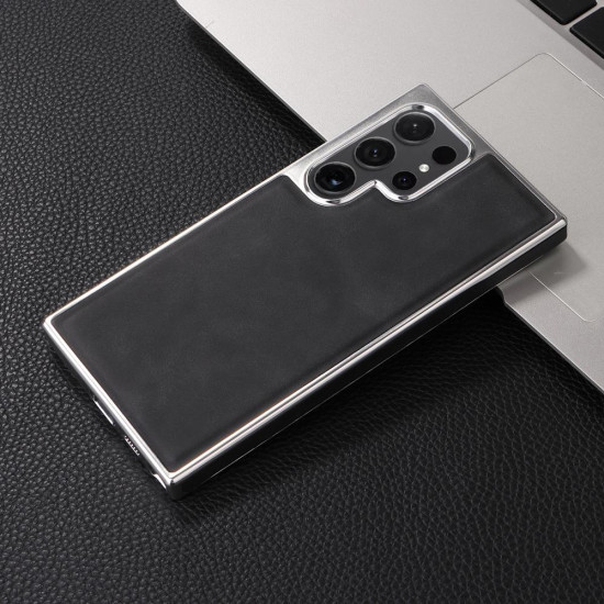 For Samsung Galaxy S24+ 5G Electroplated Side PU Hybrid TPU MagSafe Phone Case(Black)