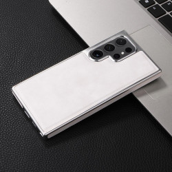 For Samsung Galaxy S24+ 5G Electroplated Side PU Hybrid TPU MagSafe Phone Case(White)