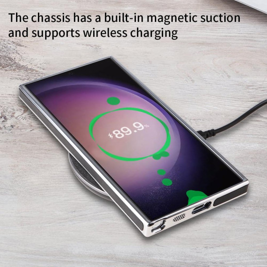 For Samsung Galaxy S24+ 5G Electroplated Side PU Hybrid TPU MagSafe Phone Case(White)