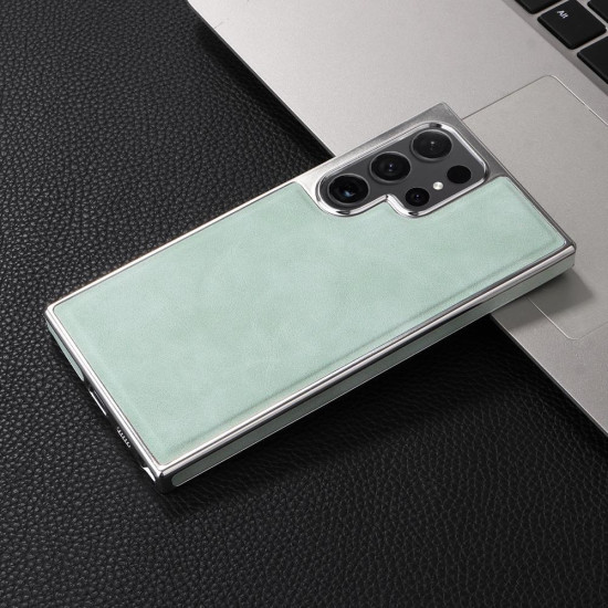 For Samsung Galaxy S24+ 5G Electroplated Side PU Hybrid TPU MagSafe Phone Case(Green)
