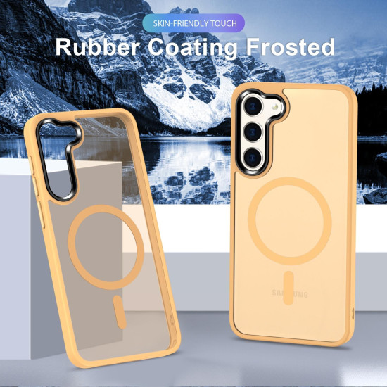 For Samsung Galaxy S24+ 5G MagSafe Magnetic Skin Feel Frosted Phone Case(Orange)