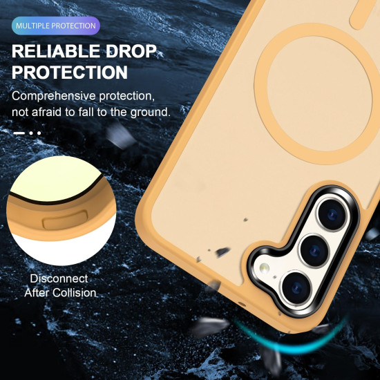 For Samsung Galaxy S24+ 5G MagSafe Magnetic Skin Feel Frosted Phone Case(Orange)