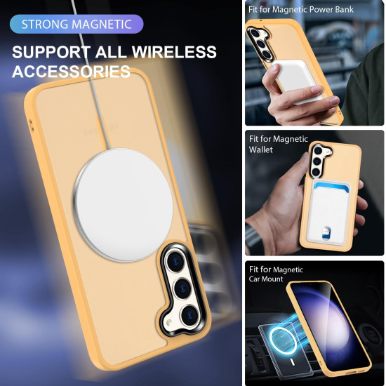 For Samsung Galaxy S24+ 5G MagSafe Magnetic Skin Feel Frosted Phone Case(Orange)