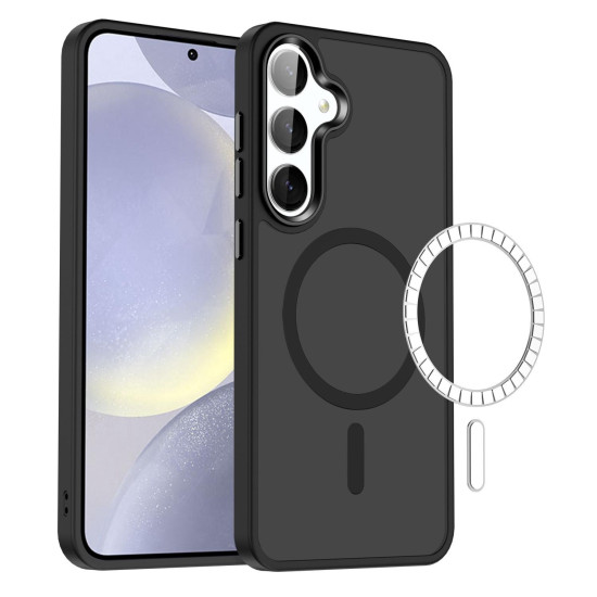 For Samsung Galaxy S24+ 5G MagSafe Magnetic Skin Feel Frosted Phone Case(Black)