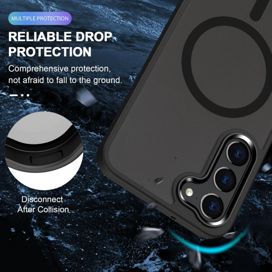 For Samsung Galaxy S24+ 5G MagSafe Magnetic Skin Feel Frosted Phone Case(Black)