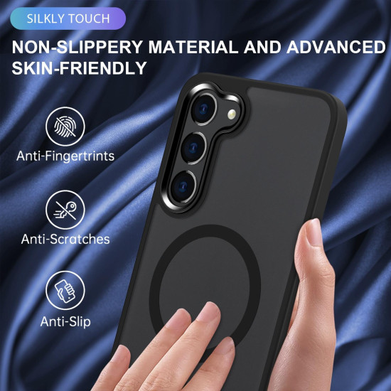 For Samsung Galaxy S24+ 5G MagSafe Magnetic Skin Feel Frosted Phone Case(Black)