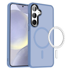 For Samsung Galaxy S24+ 5G MagSafe Magnetic Skin Feel Frosted Phone Case(Light Blue)