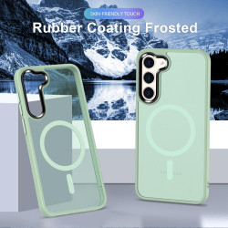 For Samsung Galaxy S24+ 5G MagSafe Magnetic Skin Feel Frosted Phone Case(Light Green)
