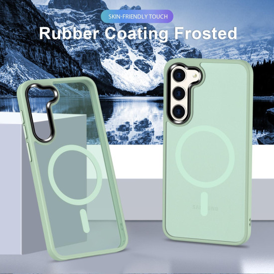 For Samsung Galaxy S24+ 5G MagSafe Magnetic Skin Feel Frosted Phone Case(Light Green)