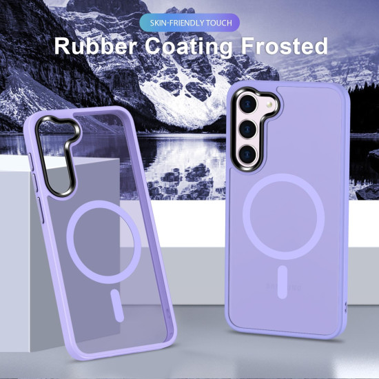 For Samsung Galaxy S24+ 5G MagSafe Magnetic Skin Feel Frosted Phone Case(Light Purple)