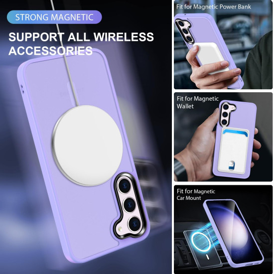 For Samsung Galaxy S24+ 5G MagSafe Magnetic Skin Feel Frosted Phone Case(Light Purple)