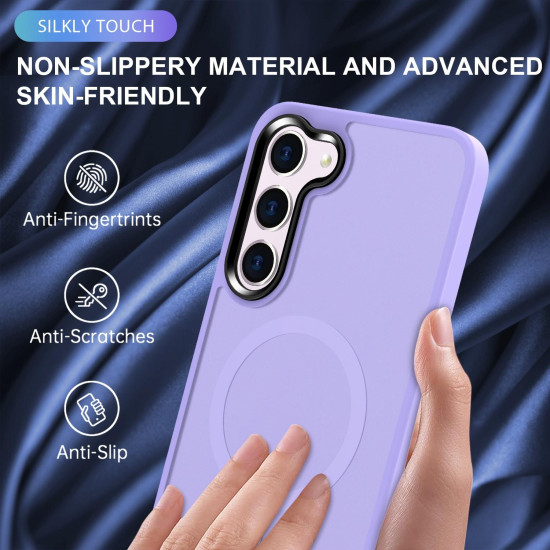 For Samsung Galaxy S24+ 5G MagSafe Magnetic Skin Feel Frosted Phone Case(Light Purple)