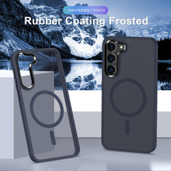 For Samsung Galaxy S24+ 5G MagSafe Magnetic Skin Feel Frosted Phone Case(Dark Blue)