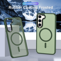For Samsung Galaxy S24+ 5G MagSafe Magnetic Skin Feel Frosted Phone Case(Dark Green)