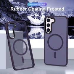 For Samsung Galaxy S24+ 5G MagSafe Magnetic Skin Feel Frosted Phone Case(Dark Purple)