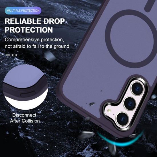For Samsung Galaxy S24+ 5G MagSafe Magnetic Skin Feel Frosted Phone Case(Dark Purple)