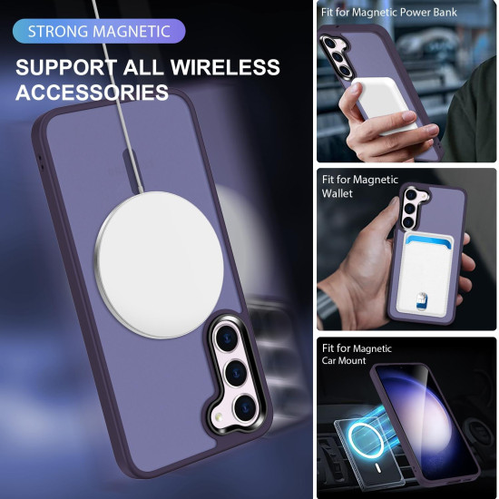 For Samsung Galaxy S24+ 5G MagSafe Magnetic Skin Feel Frosted Phone Case(Dark Purple)