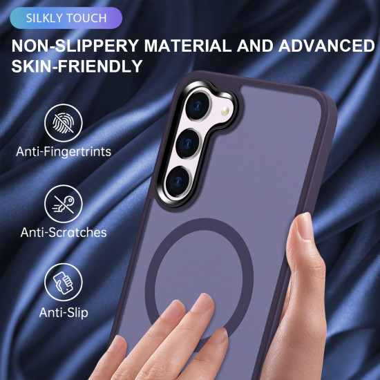 For Samsung Galaxy S24+ 5G MagSafe Magnetic Skin Feel Frosted Phone Case(Dark Purple)