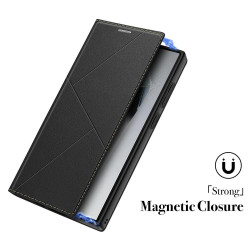 For Samsung Galaxy S24+ 5G Magnetic Armor Series RFID Card Slots Leather Phone Case(Orange)
