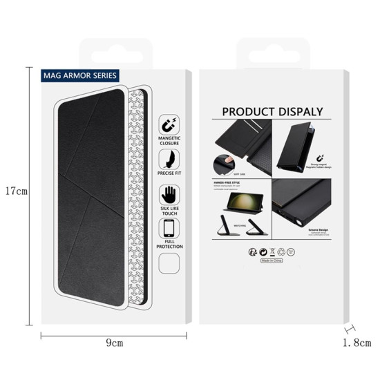 For Samsung Galaxy S24+ 5G Magnetic Armor Series RFID Card Slots Leather Phone Case(Purple)