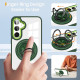 For Samsung Galaxy S24+ 5G Magnetic Rotating Ring Holder Phone Case(Dark Green)