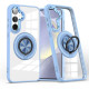 For Samsung Galaxy S24+ 5G Magnetic Rotating Ring Holder Phone Case(Light Blue)