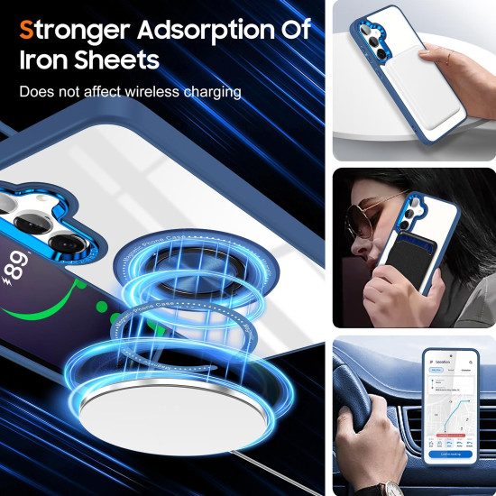 For Samsung Galaxy S24+ 5G Magnetic Rotating Ring Holder Phone Case(Dark Blue)