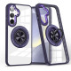For Samsung Galaxy S24+ 5G Magnetic Rotating Ring Holder Phone Case(Dark Purple)