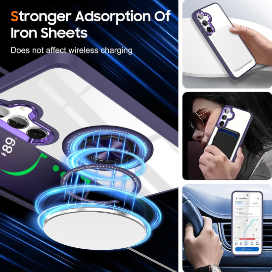 For Samsung Galaxy S24+ 5G Magnetic Rotating Ring Holder Phone Case(Dark Purple)
