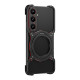 For Samsung Galaxy S24+ 5G Mechanical Arm Borderless MagSafe Holder Metal Phone Case(Black Red)