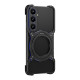 For Samsung Galaxy S24+ 5G Mechanical Arm Borderless MagSafe Holder Metal Phone Case(Black Blue)