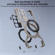For Samsung Galaxy S24+ 5G Mechanical Arm Borderless MagSafe Holder Metal Phone Case(Black Blue)