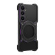 For Samsung Galaxy S24+ 5G Mechanical Arm Borderless MagSafe Holder Metal Phone Case(Black Purple)