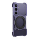 For Samsung Galaxy S24+ 5G Mechanical Arm Borderless MagSafe Holder Metal Phone Case(Purple Silver)
