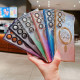 For Samsung Galaxy S24+ 5G Dual-Love Feather Gradient Glitter MagSafe TPU Phone Case(Pink)