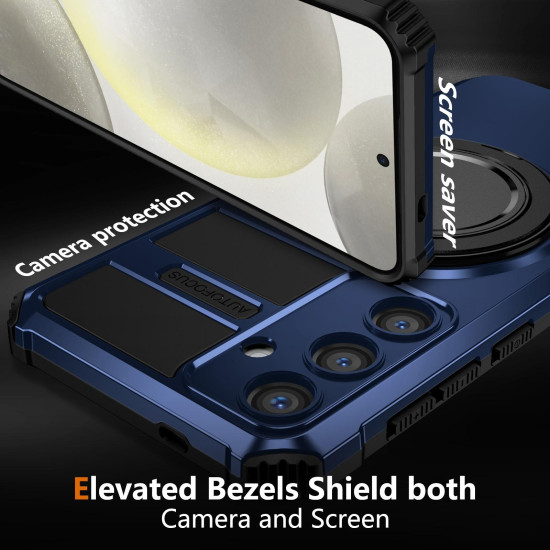 For Samsung Galaxy S24+ 5G Rotating Magnetic Holder Phone Case(Royal Blue)