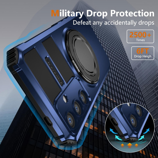 For Samsung Galaxy S24+ 5G Rotating Magnetic Holder Phone Case(Royal Blue)